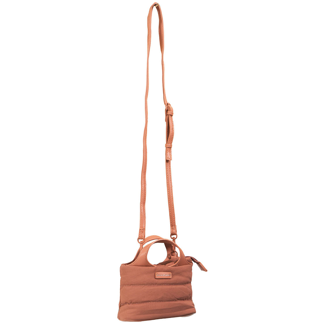 Max Studio Matte Puffer Nylon Tubular Quilt Tote