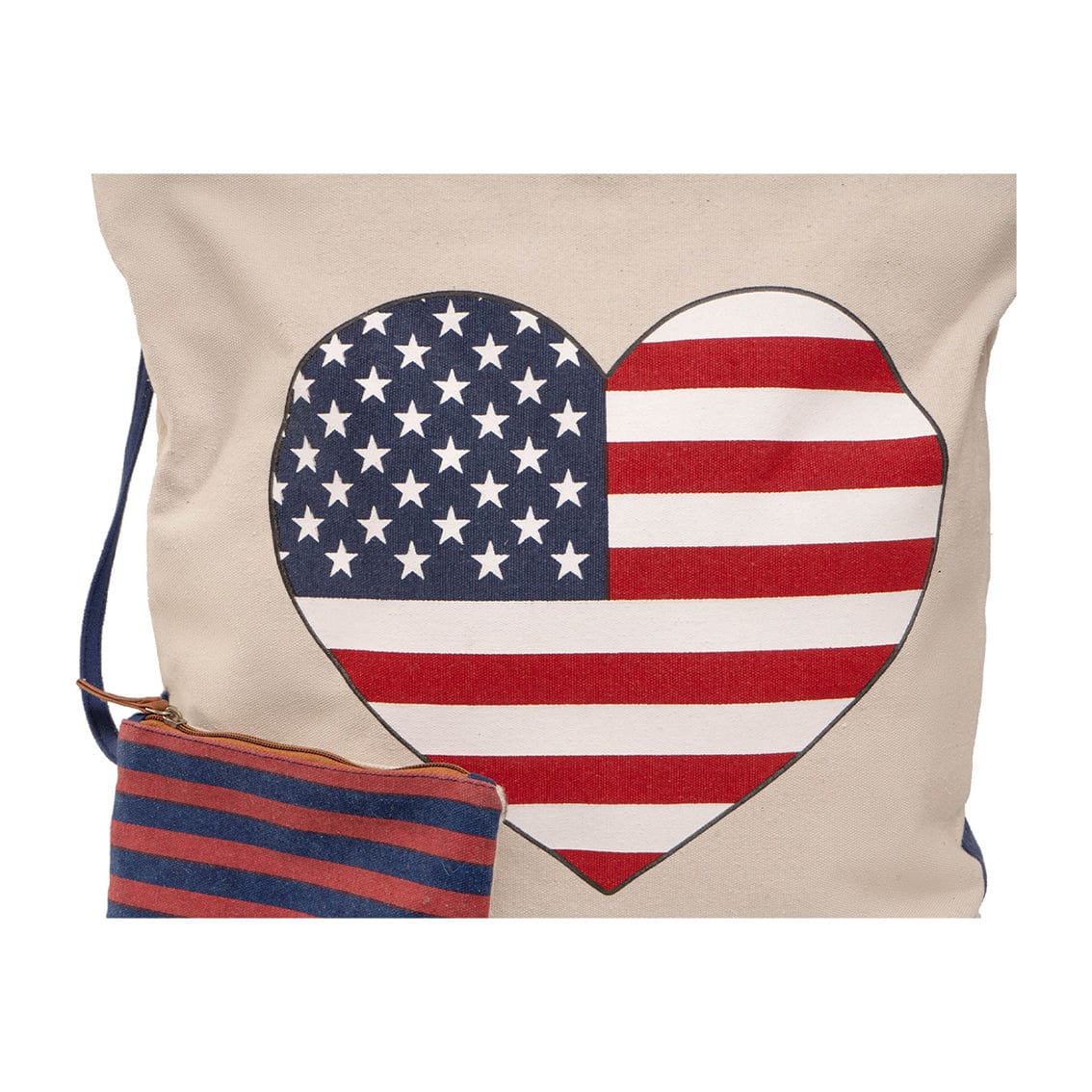 Magid Canvas American Flag Tote With Pouch