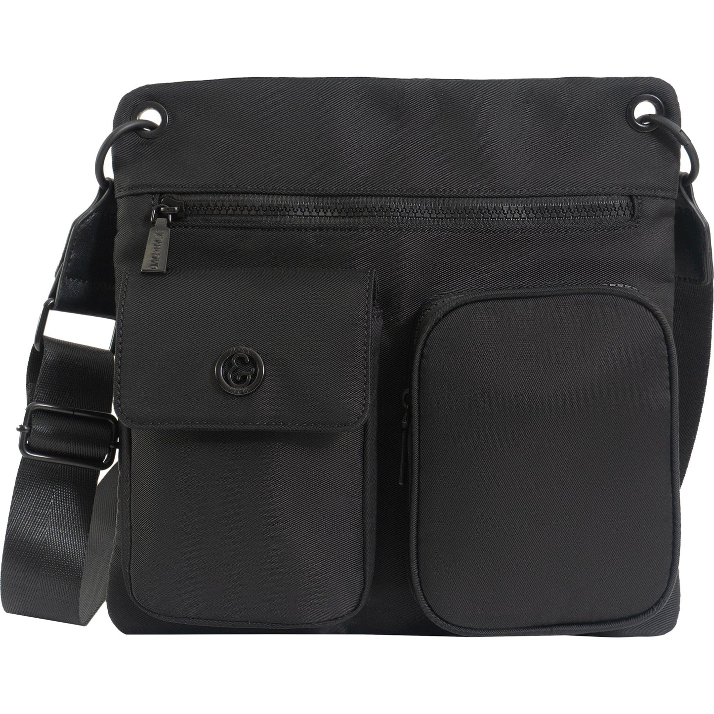 Joan & David The Kara 11 In. Twill Nylon Passport Crossbody Bag