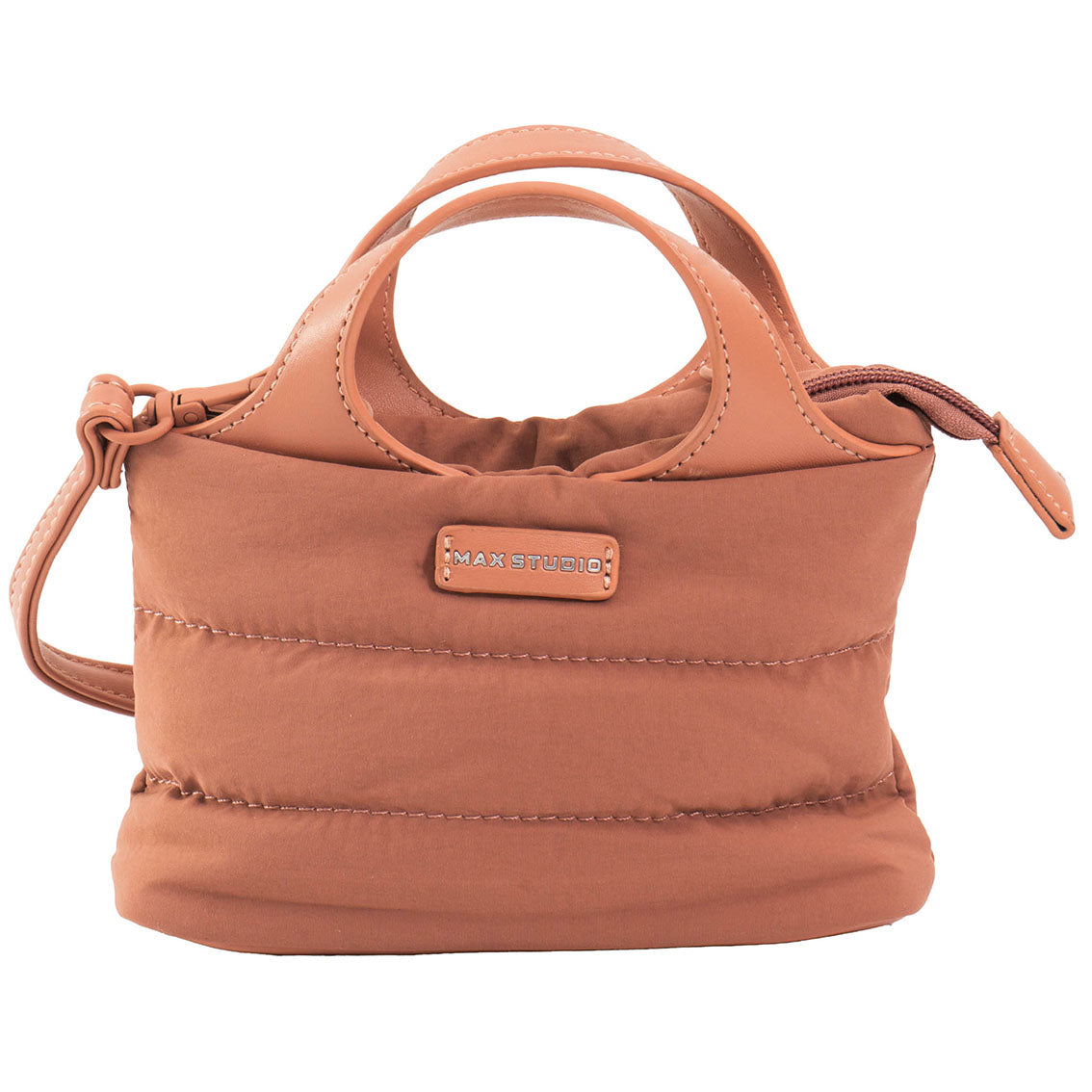 Max Studio Matte Puffer Nylon Tubular Quilt Tote