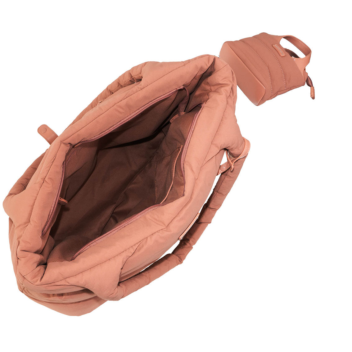 Max Studio Matte Puffer Nylon Tubular Quilt Tote