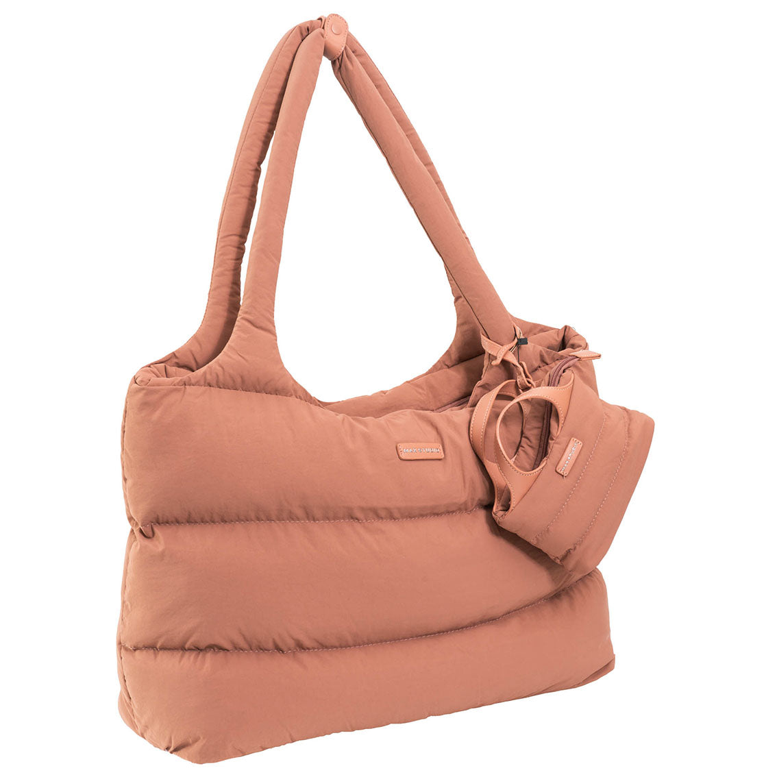 Max Studio Matte Puffer Nylon Tubular Quilt Tote