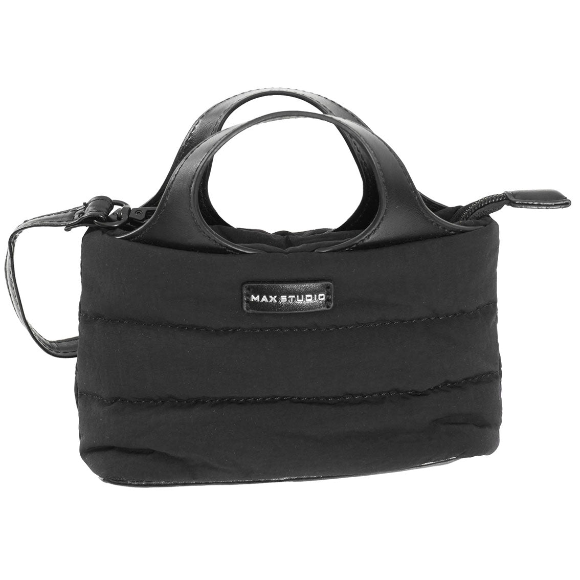Max Studio Matte Puffer Nylon Tubular Quilt Tote