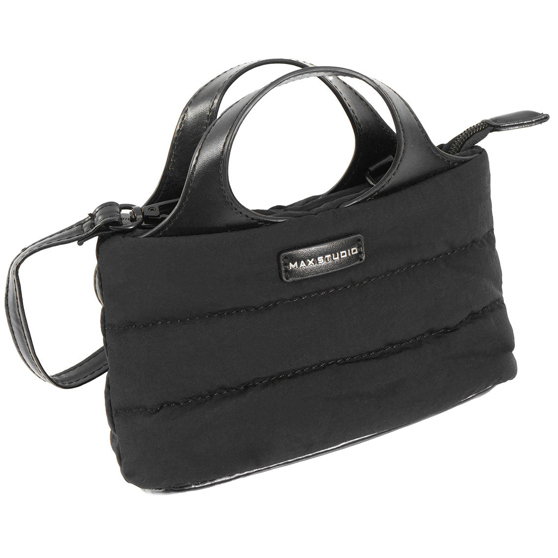 Max Studio Matte Puffer Nylon Tubular Quilt Tote
