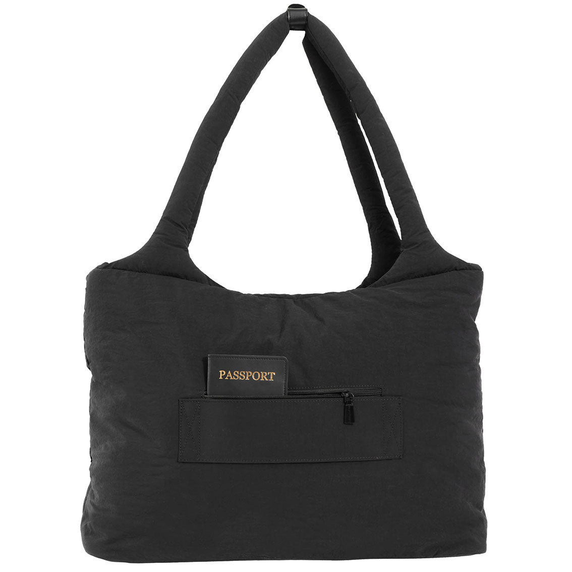 Max Studio Matte Puffer Nylon Tubular Quilt Tote