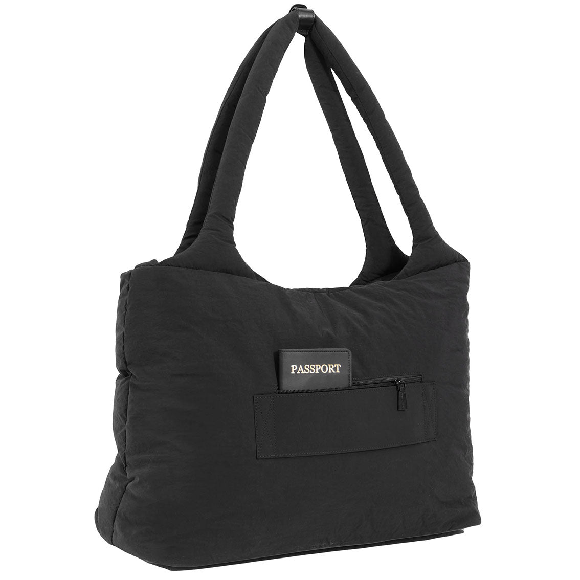 Max Studio Matte Puffer Nylon Tubular Quilt Tote