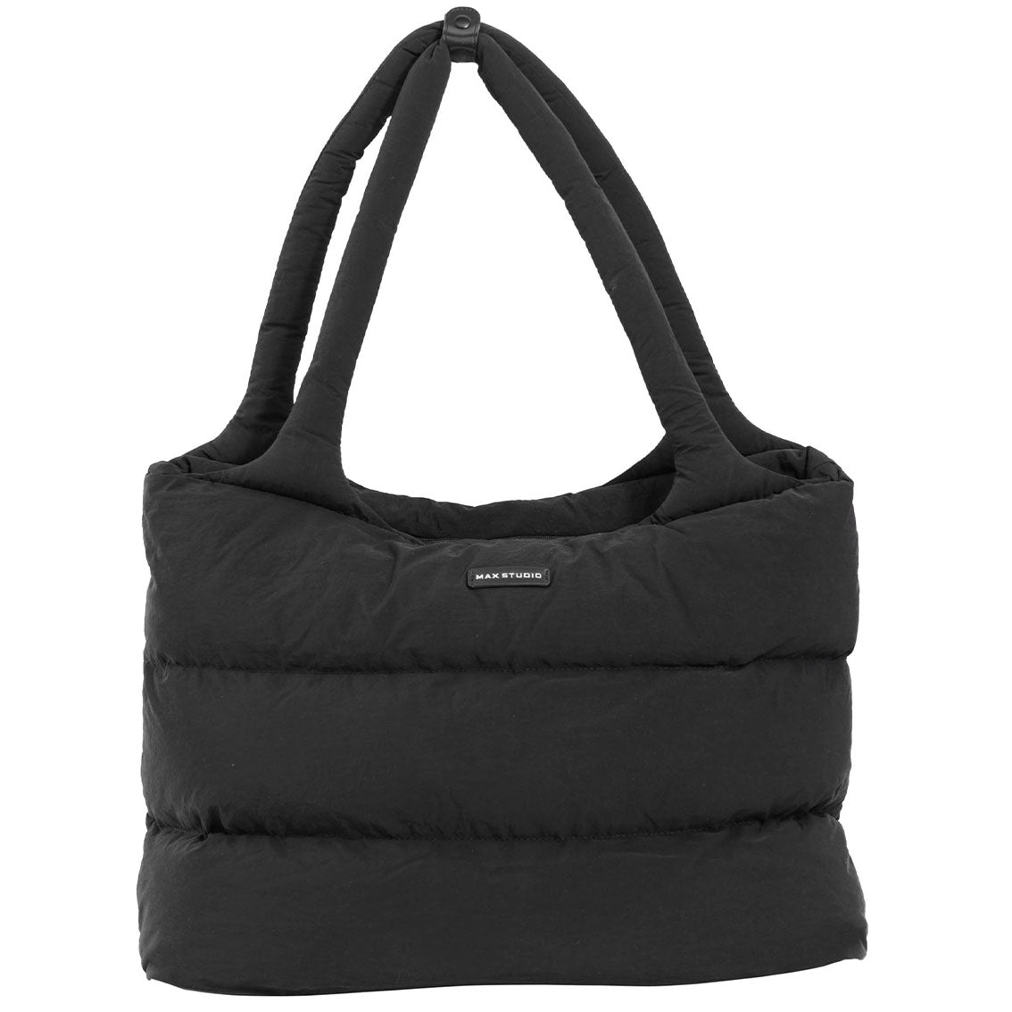 Max Studio Matte Puffer Nylon Tubular Quilt Tote