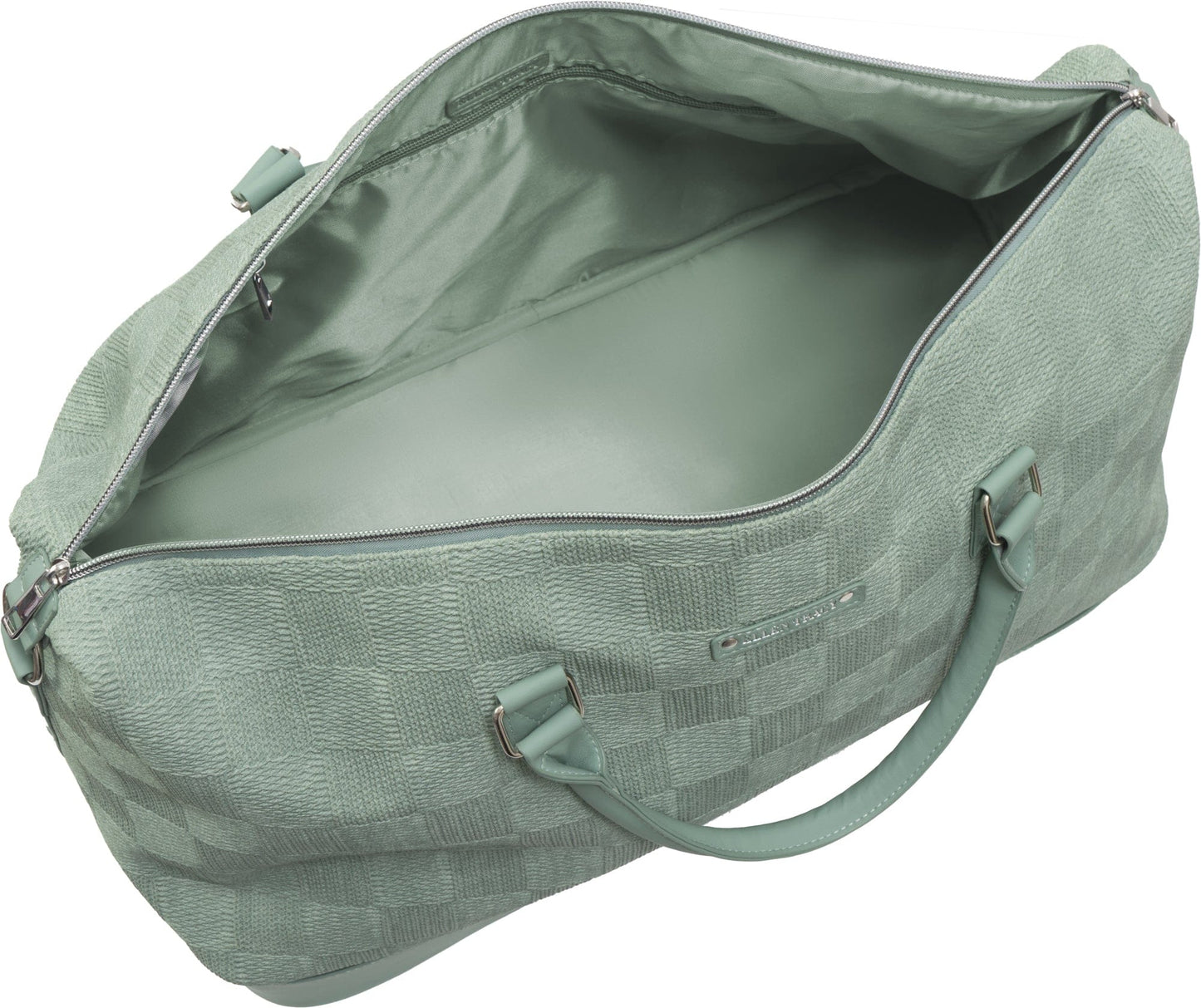 Ellen Tracy 20 Inch Checkered Embossed Faux Leather Drop Bottom Duffel