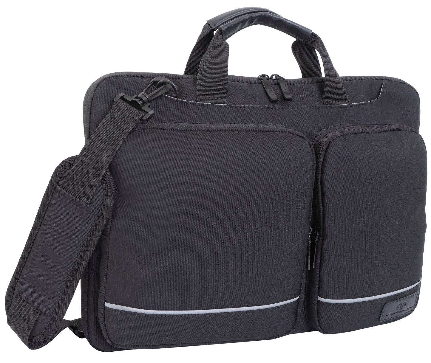 Jack Abrahams |The Preppy | 18-In Men's Lightweight Twill Laptop Briefcase with Reflectors