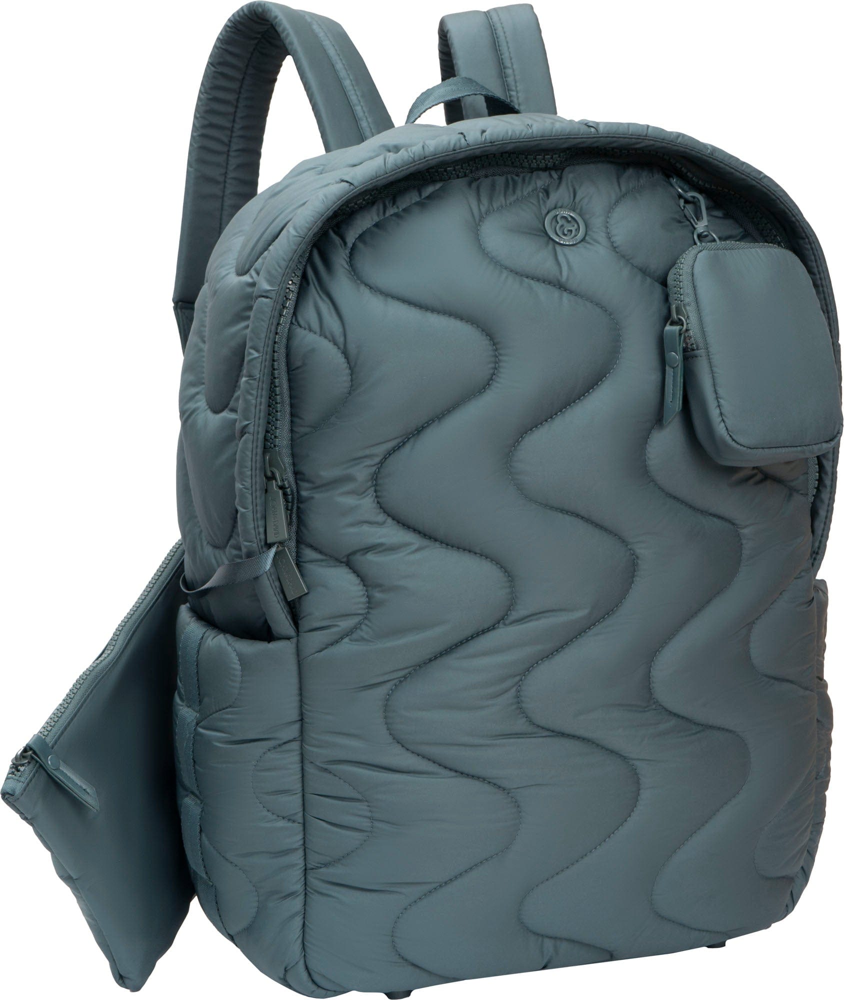 adrienne vittadini quilted nylon backpack with laptop sleeve Joan & David Wave Quilted Puffer Nylon 18 Inch Workbook Backpack – Magid NYC