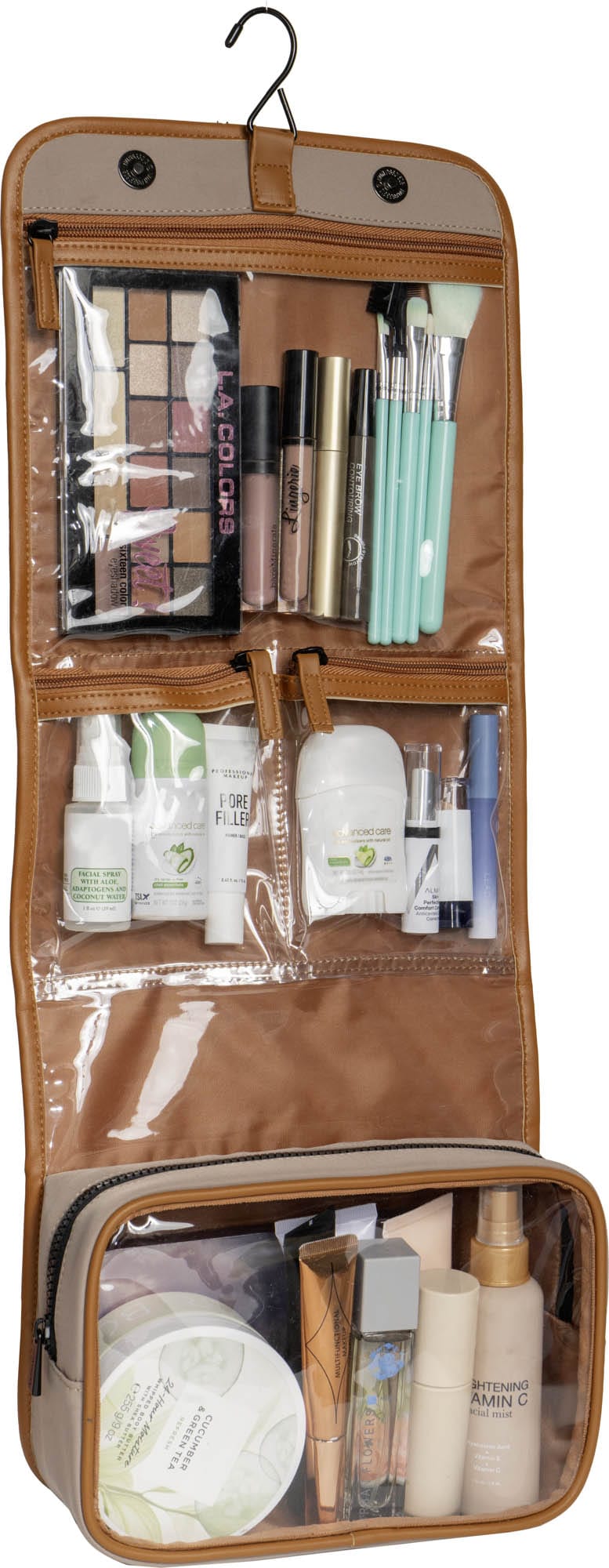Joan & David High Density Sport Nylon Roll Hanging Toiletry Organizer Bag
