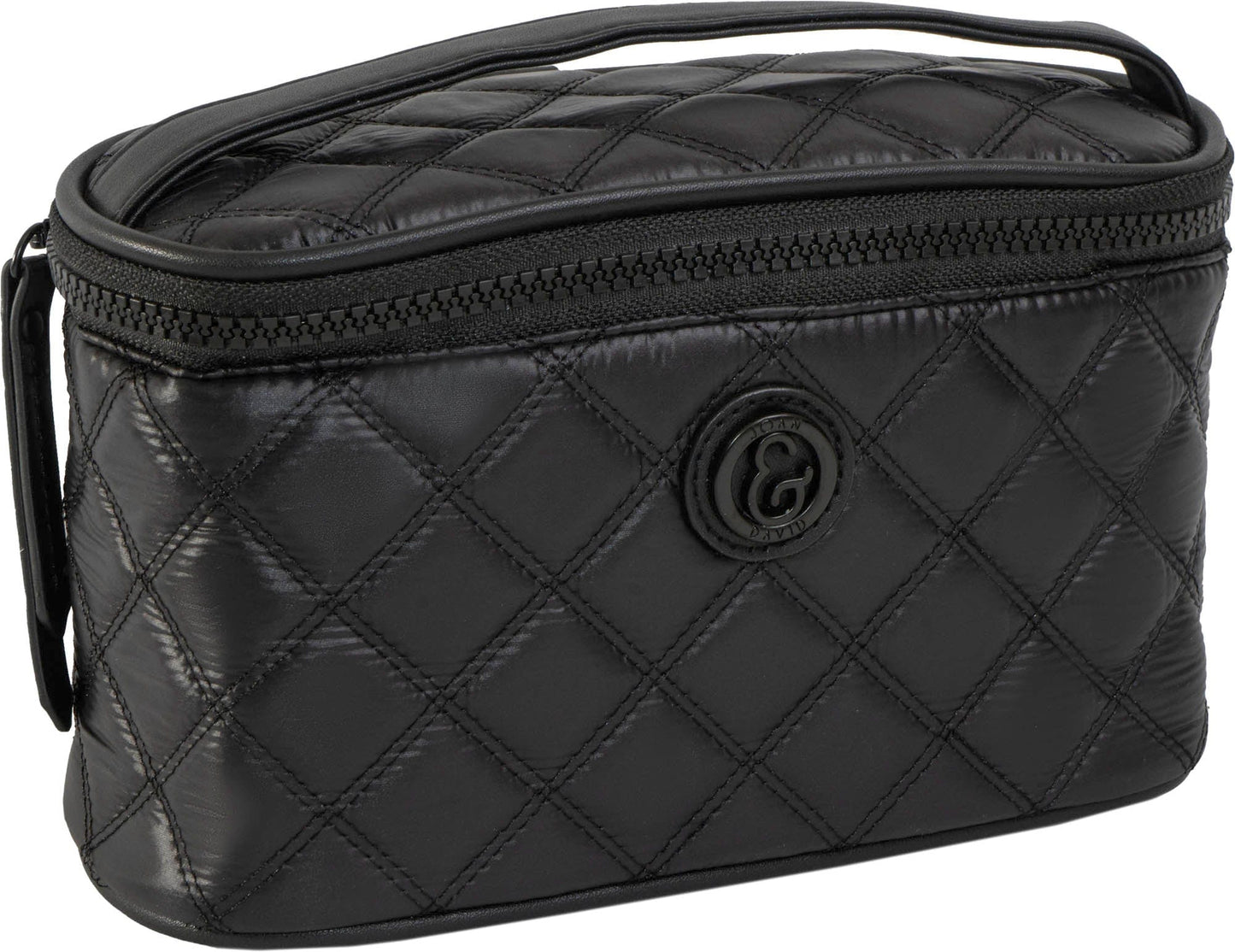 Joan & David Diamond Quilted Puffer Sport Nylon 4 Piece Clear Cosmetic Bag Set