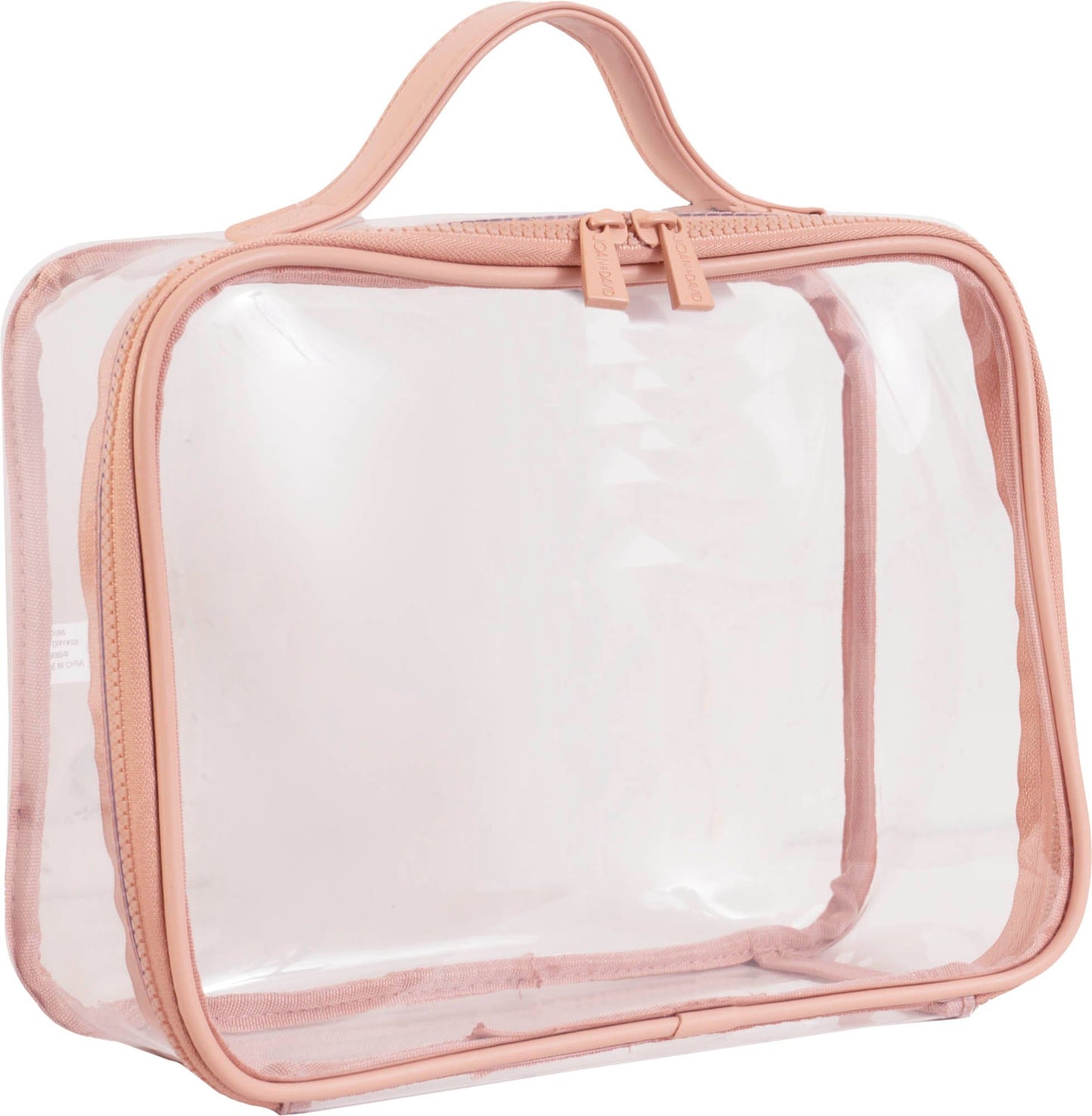 Joan & David Diamond Quilted Puffer Sport Nylon 4 Piece Clear Cosmetic Bag Set