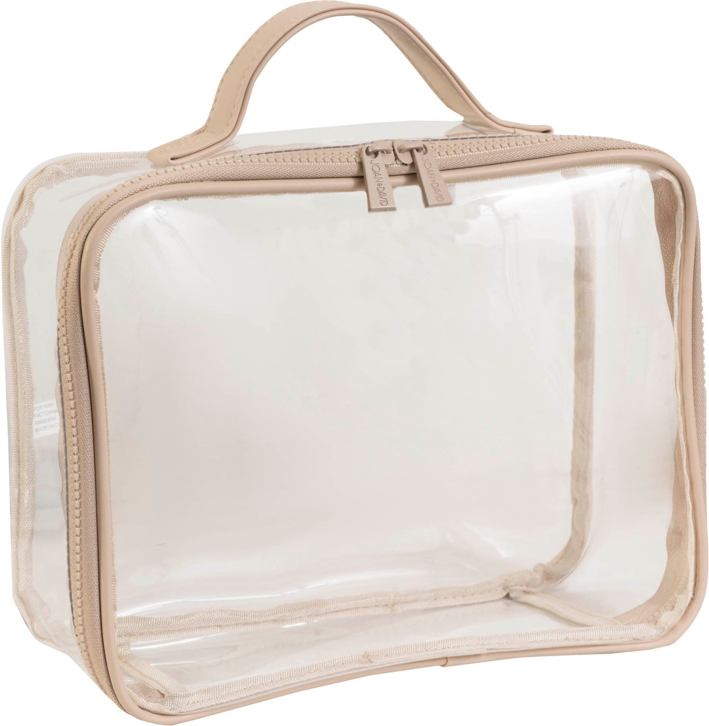 Joan & David Diamond Quilted Puffer Sport Nylon 4 Piece Clear Cosmetic Bag Set
