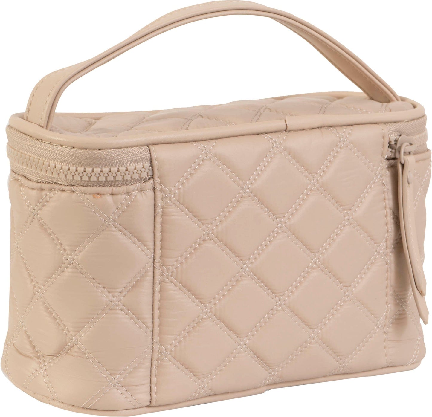 Joan & David Diamond Quilted Puffer Sport Nylon 4 Piece Clear Cosmetic Bag Set