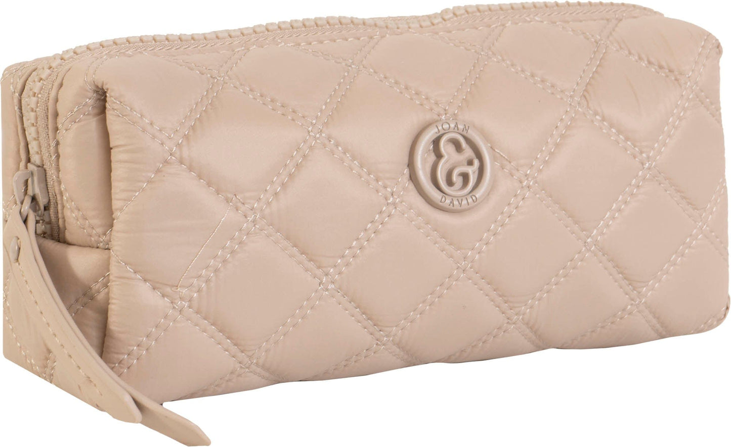 Joan & David Diamond Quilted Puffer Sport Nylon 4 Piece Clear Cosmetic Bag Set