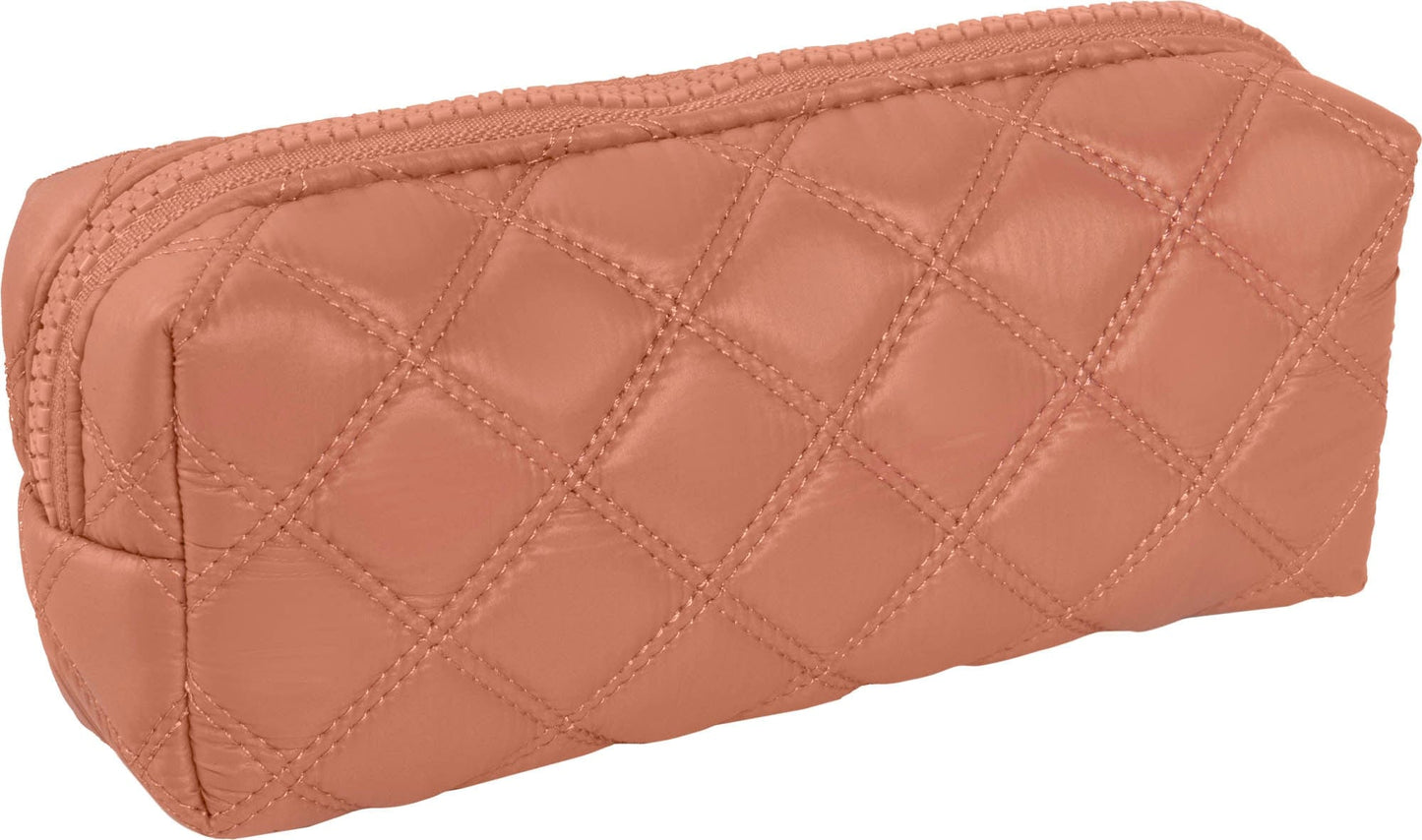 Joan & David Diamond Quilted Puffer Sport Nylon 4 Piece Clear Cosmetic Bag Set