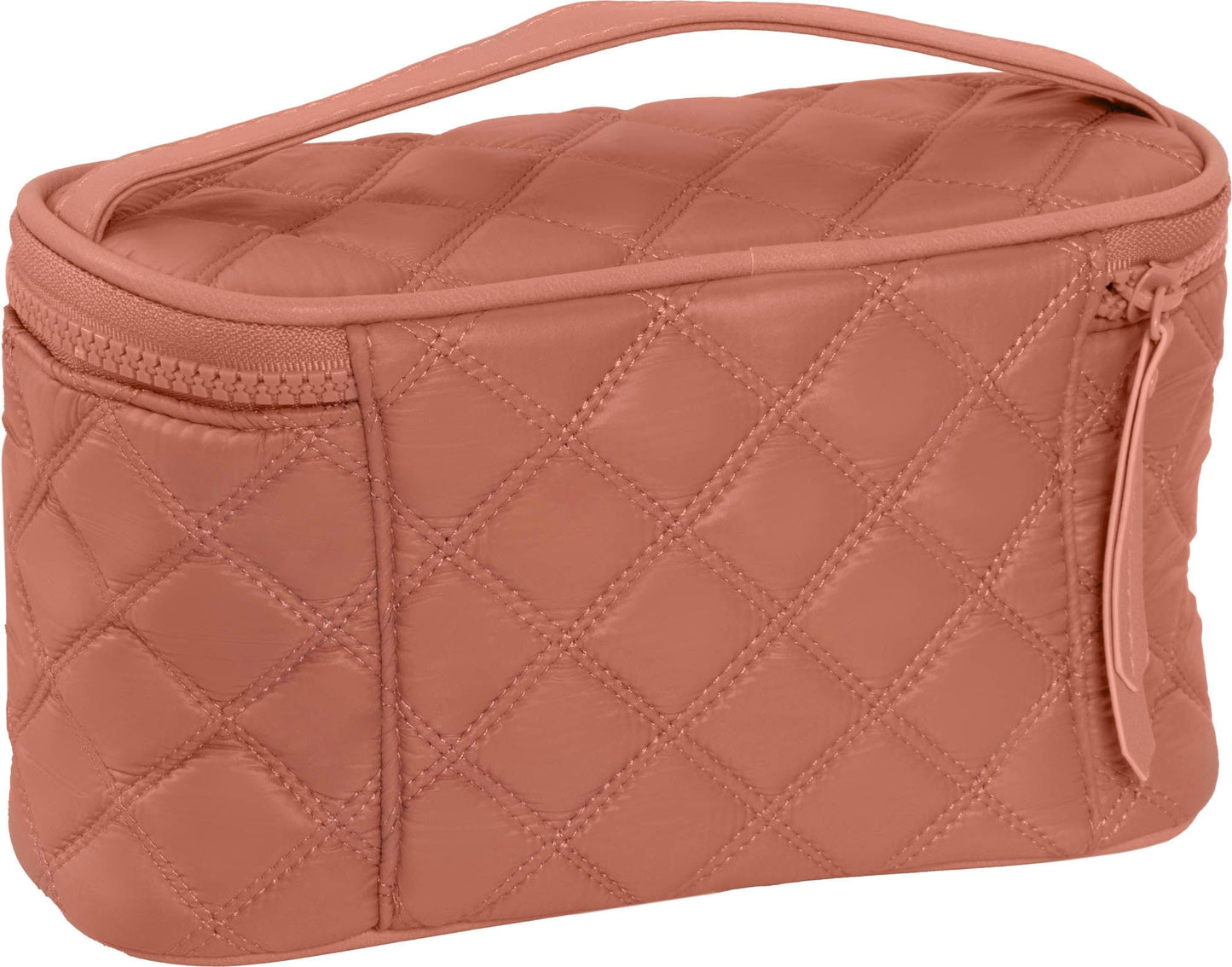 Joan & David Diamond Quilted Puffer Sport Nylon 4 Piece Clear Cosmetic Bag Set