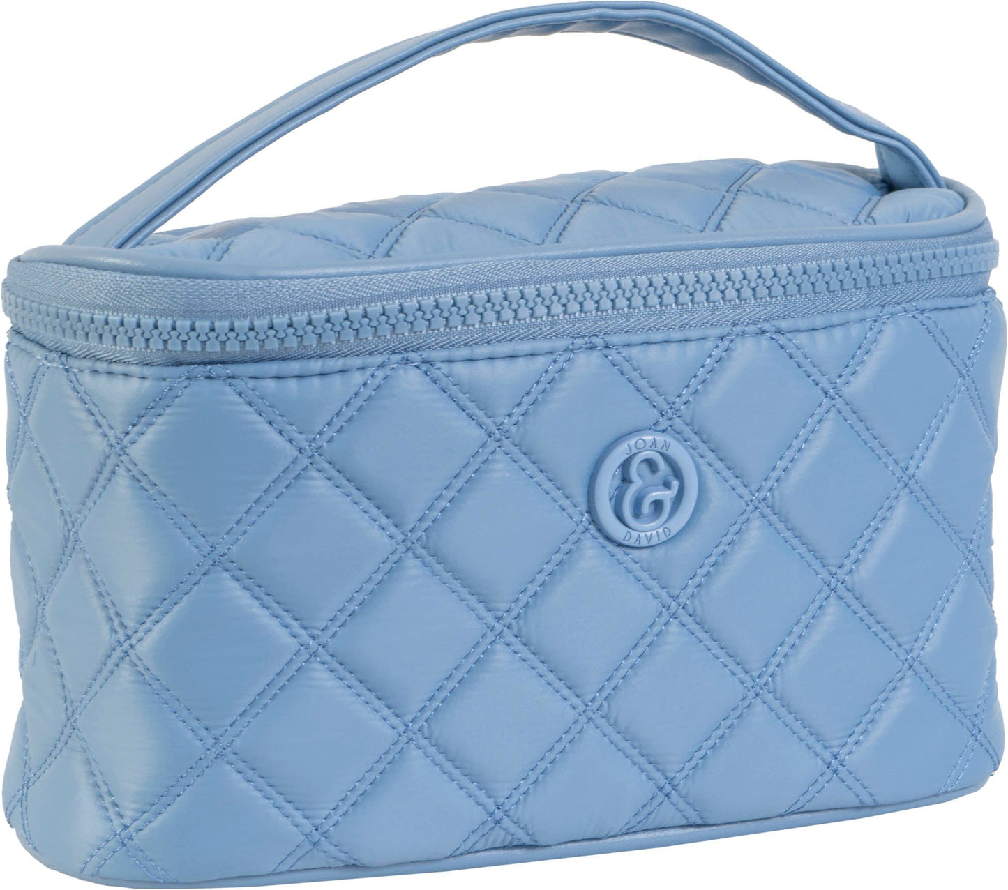 Joan & David Diamond Quilted Puffer Sport Nylon 4 Piece Clear Cosmetic Bag Set