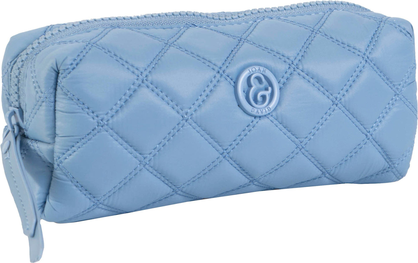 Joan & David Diamond Quilted Puffer Sport Nylon 4 Piece Clear Cosmetic Bag Set