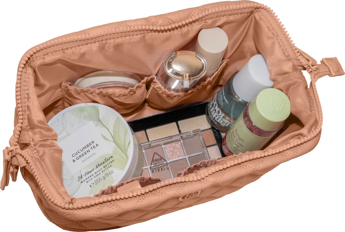 Joan & David Diamond Quilted Puffer Sport Nylon Cosmetic Bag