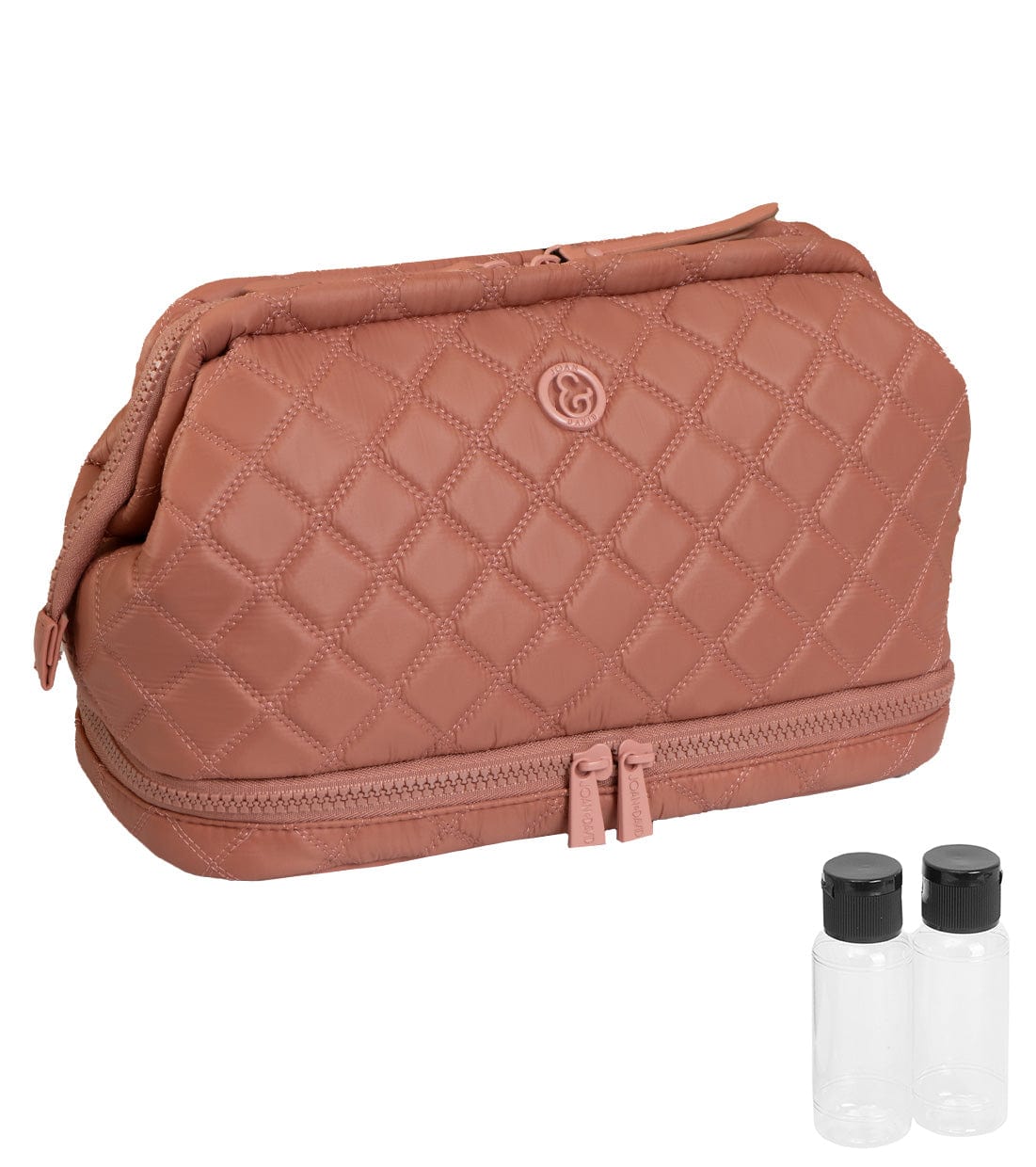 Joan & David Diamond Quilted Puffer Sport Nylon Cosmetic Bag