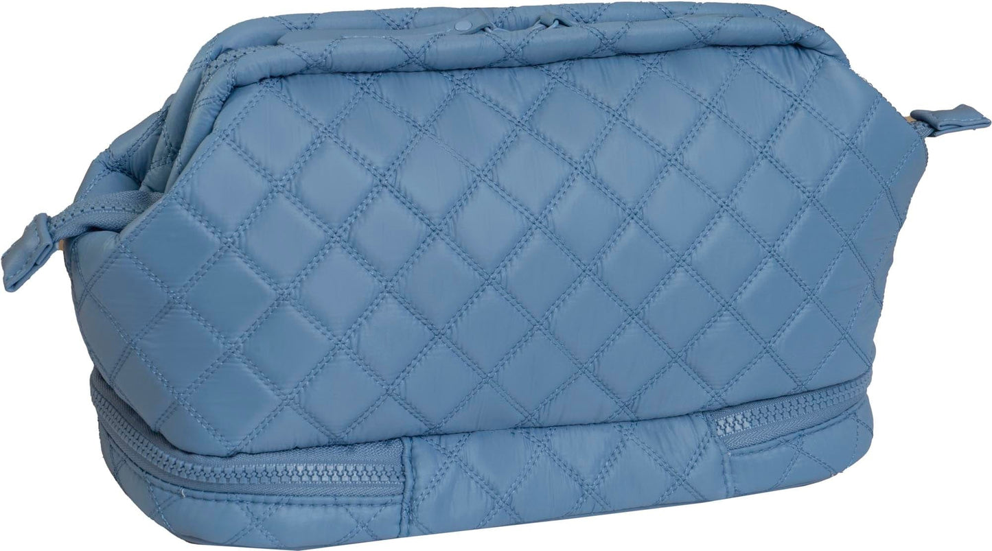 Joan & David Diamond Quilted Puffer Sport Nylon Cosmetic Bag