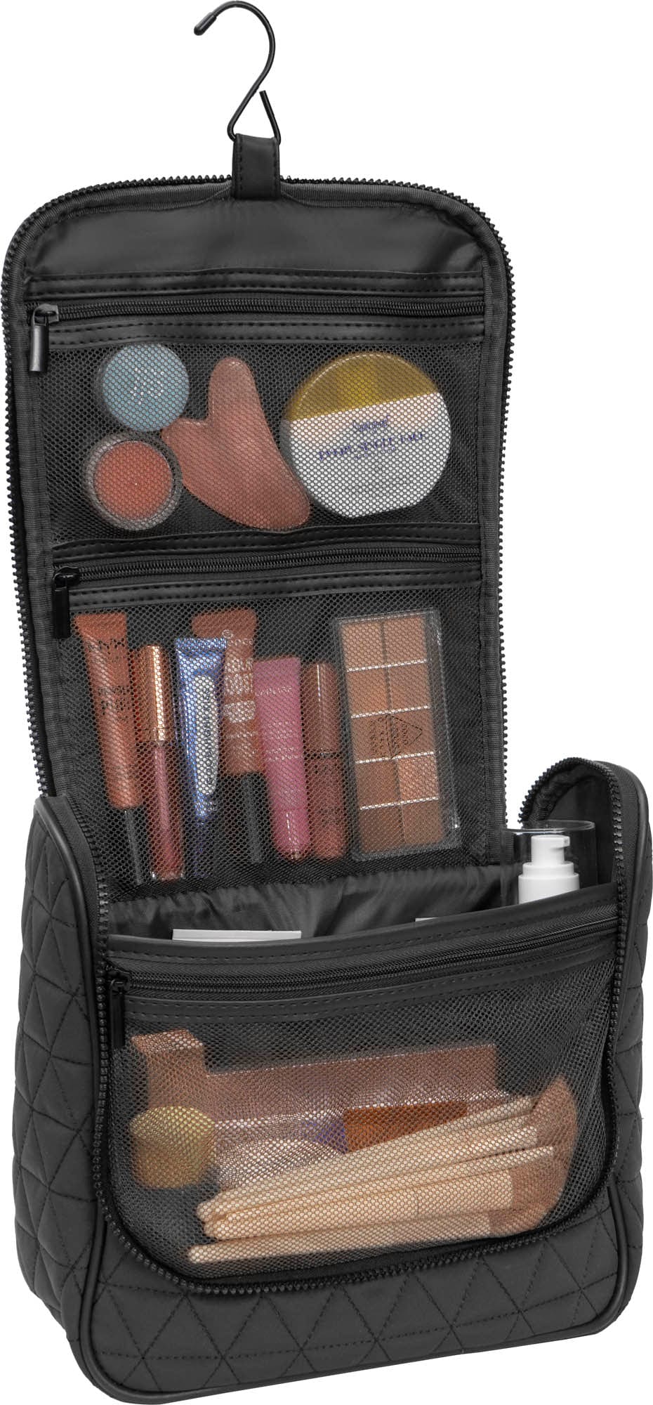 Joan & David High Density Triangle Quilted Hanging Toiletry Organizer Bag