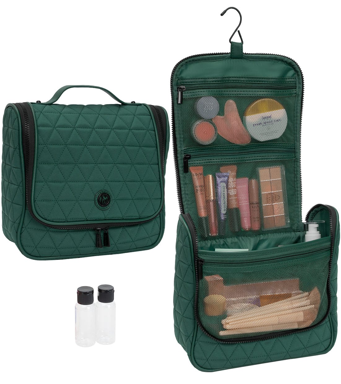 Joan & David High Density Triangle Quilted Hanging Toiletry Organizer Bag