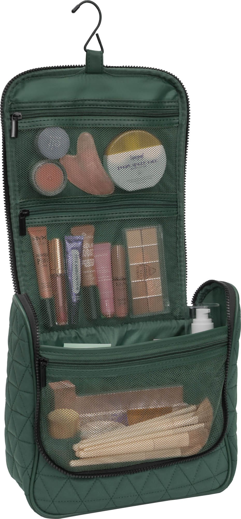 Joan & David High Density Triangle Quilted Hanging Toiletry Organizer Bag