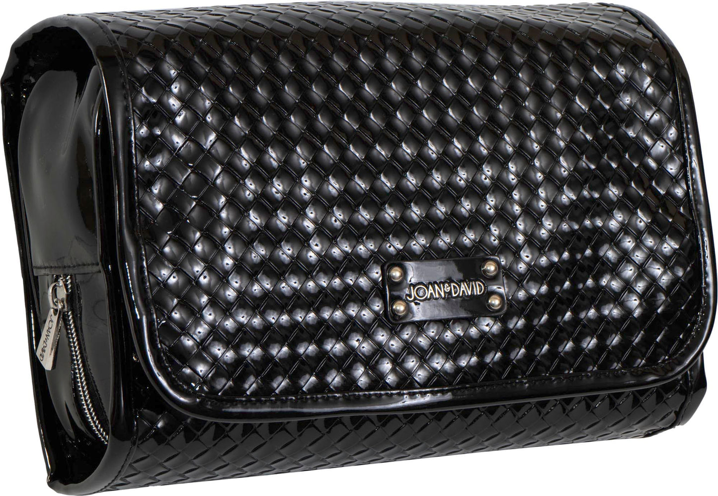Joan & David Patent Woven Roll Hanging Toiletry Organizer Bag