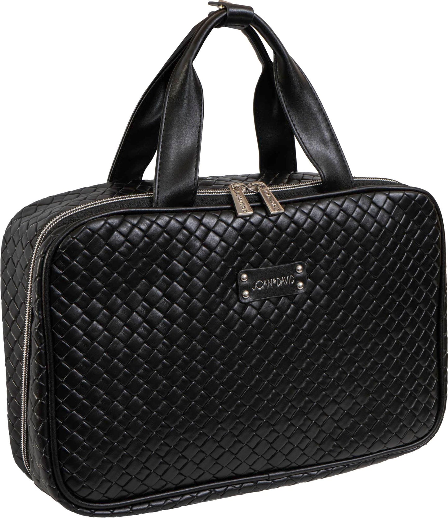 Joan & David Woven Top Handle Dual Compartment Toiletry Bag