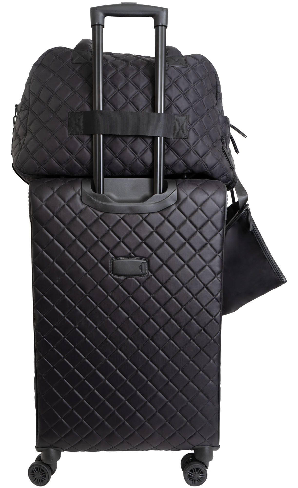 Joan & David 22 Inch Diamond Quilted 2 Pocket Parachute Nylon Duffel Bag