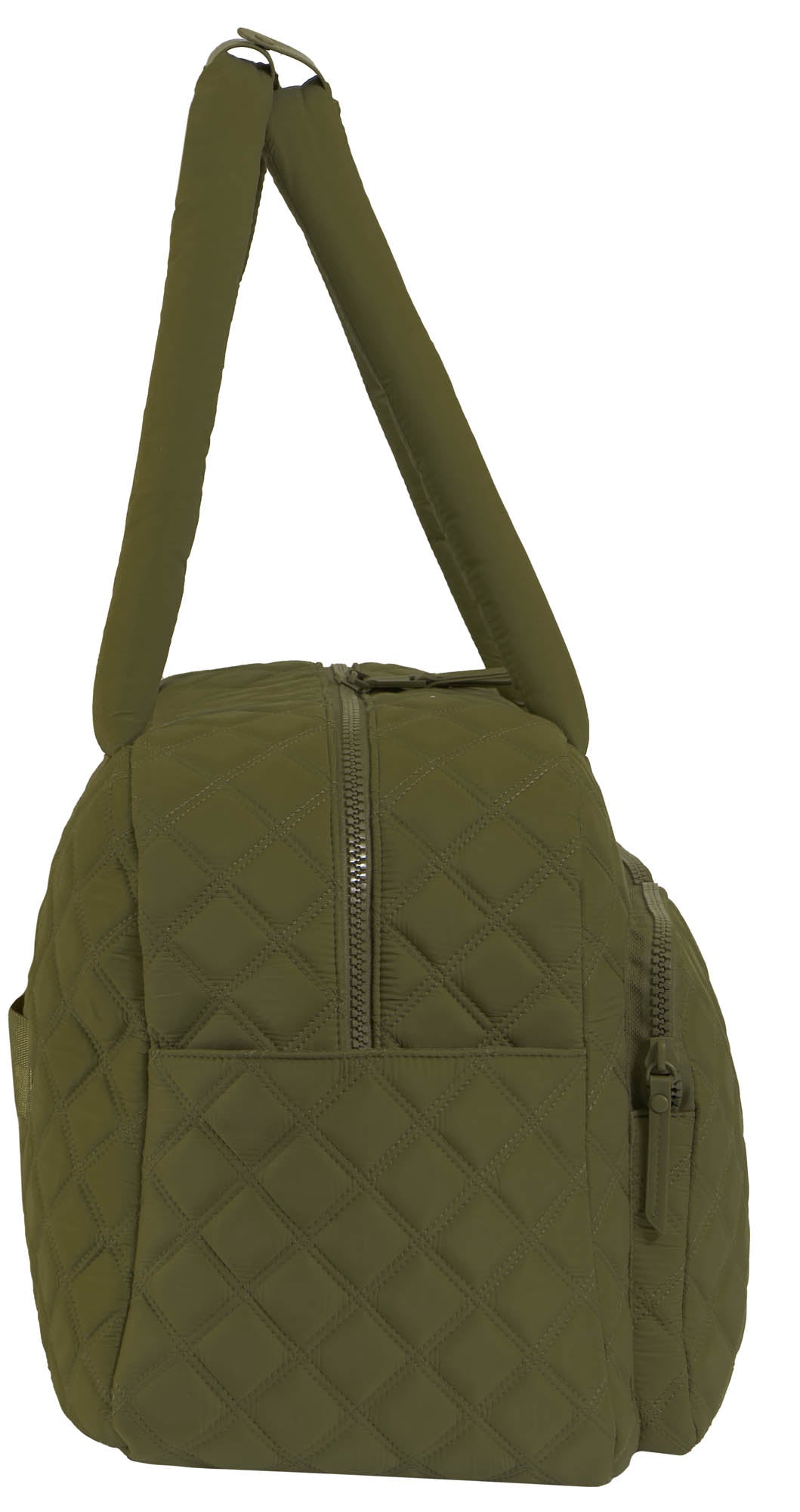 Joan & David 22 Inch Diamond Quilted 2 Pocket Parachute Nylon Duffel Bag