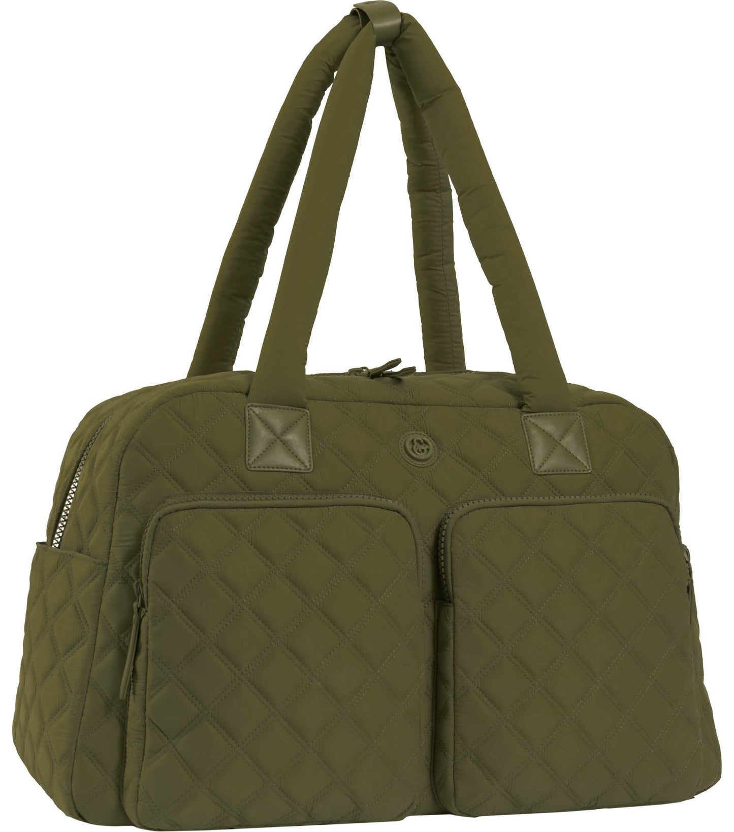 Joan & David 22 Inch Diamond Quilted 2 Pocket Parachute Nylon Duffel Bag