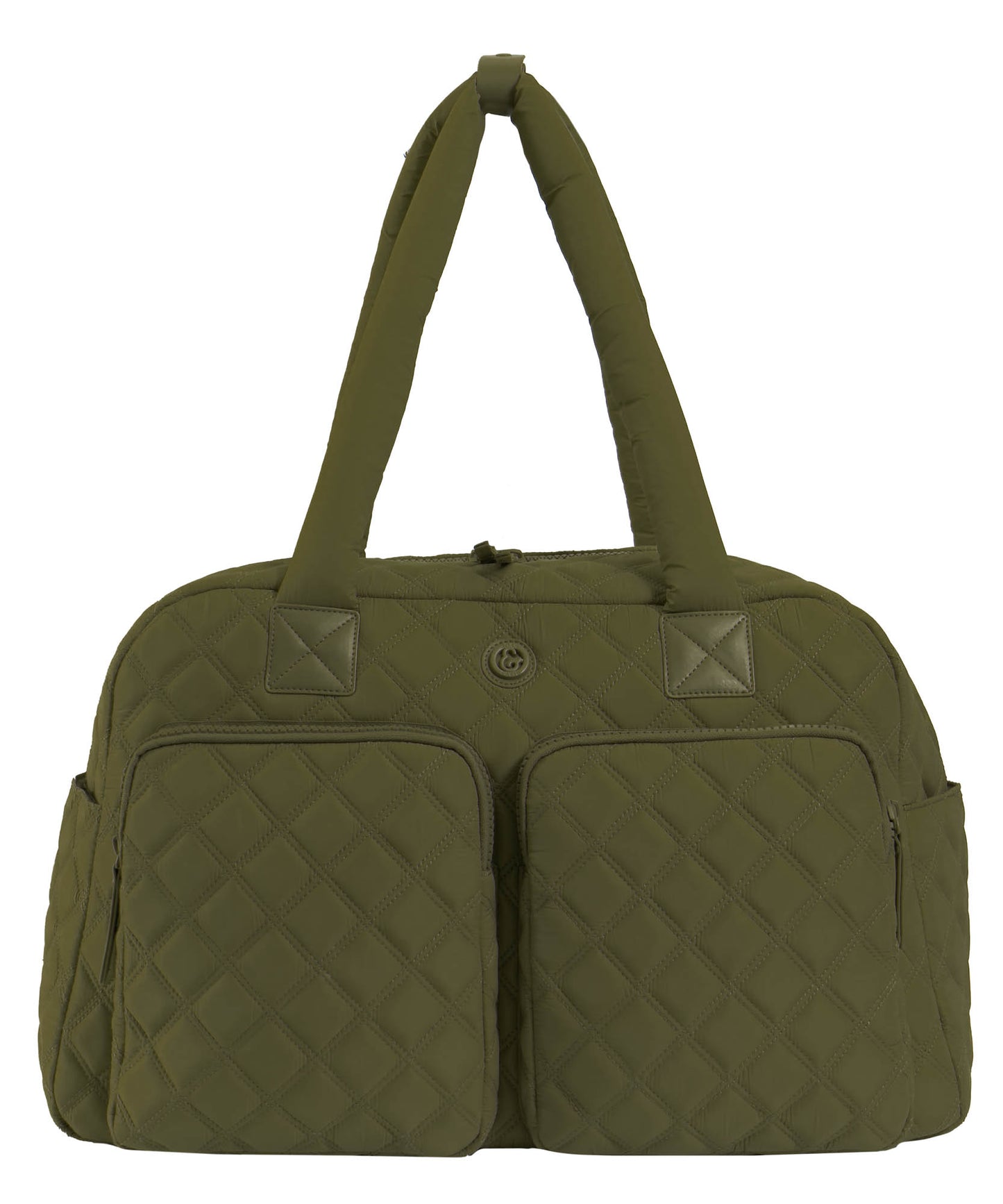 Joan & David 22 Inch Diamond Quilted 2 Pocket Parachute Nylon Duffel Bag