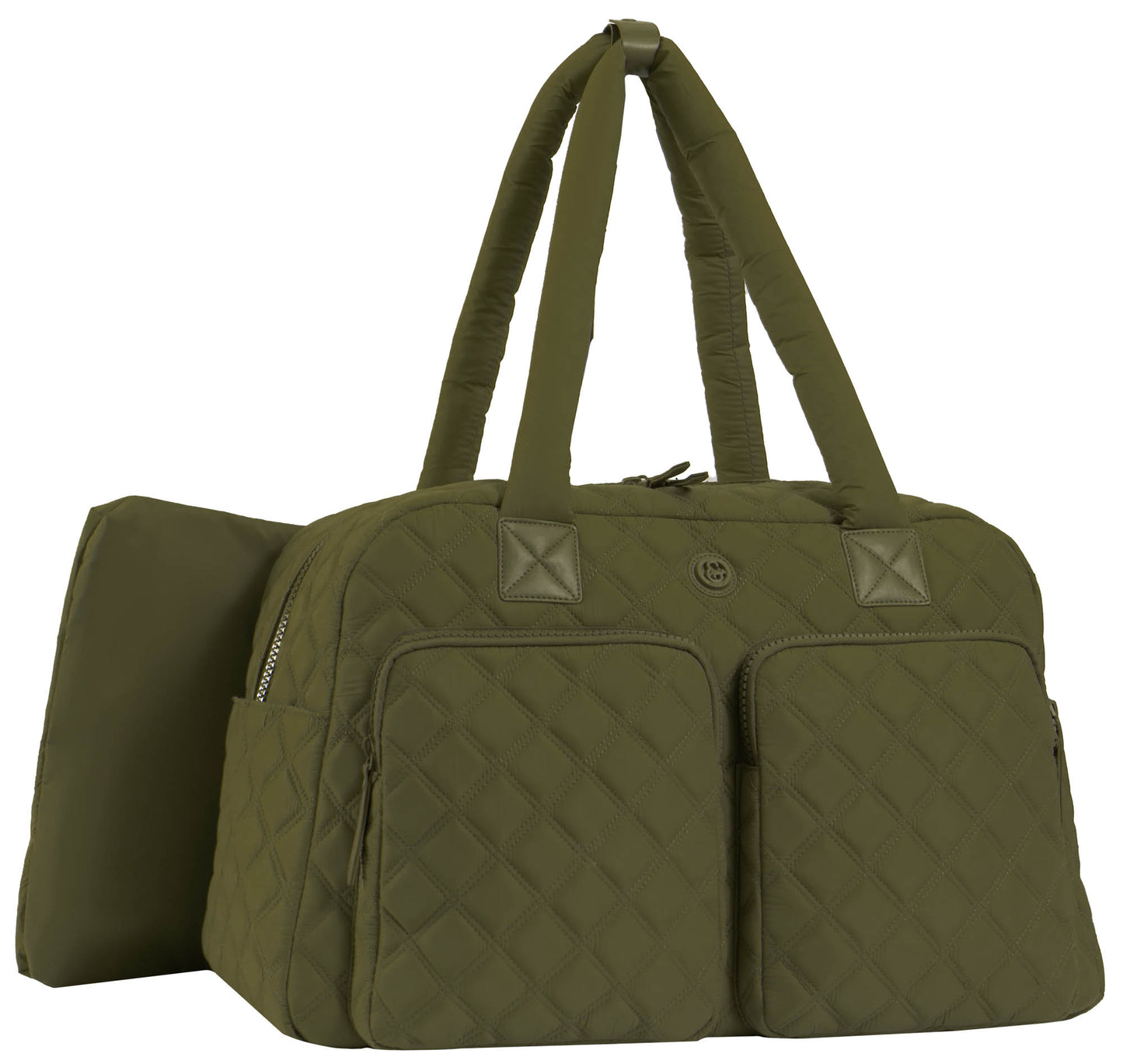Joan & David 22 Inch Diamond Quilted 2 Pocket Parachute Nylon Duffel Bag
