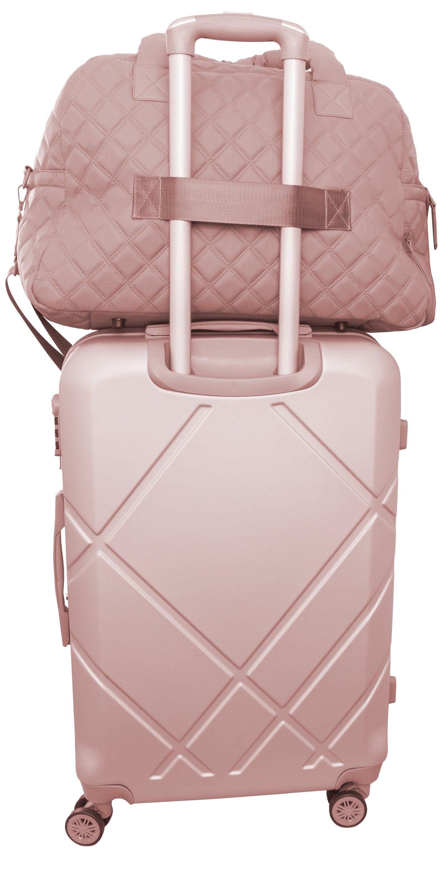 Joan & David 22 Inch Diamond Quilted 2 Pocket Parachute Nylon Duffel Bag