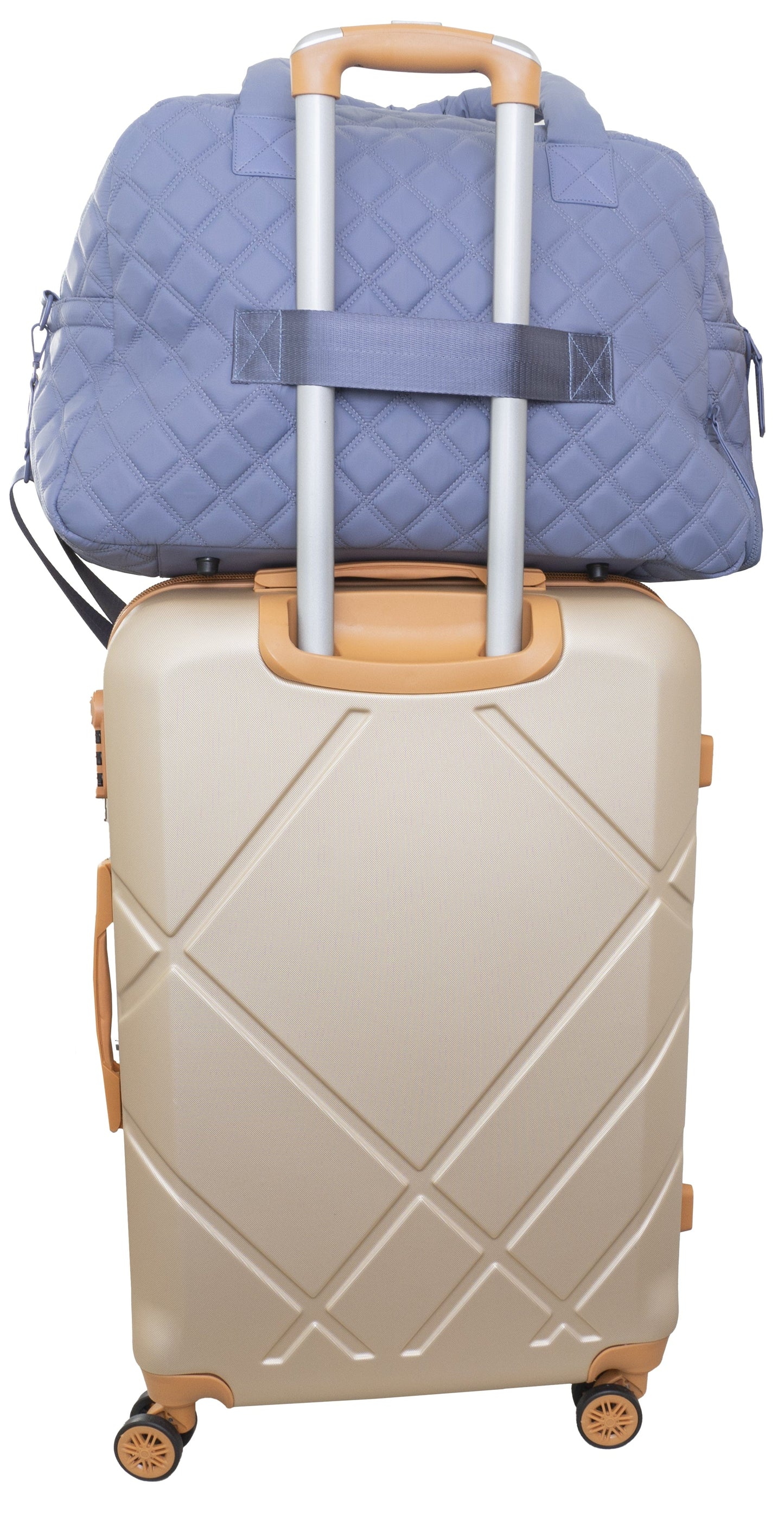 Joan & David 22 Inch Diamond Quilted 2 Pocket Parachute Nylon Duffel Bag