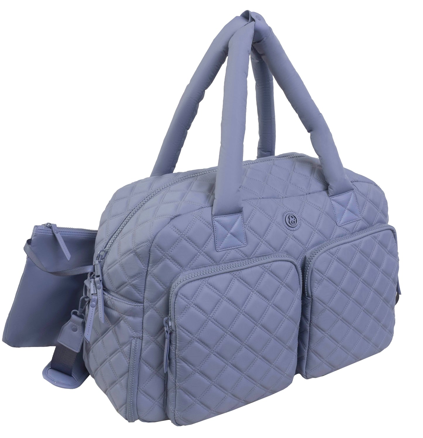 Joan & David 22 Inch Diamond Quilted 2 Pocket Parachute Nylon Duffel Bag
