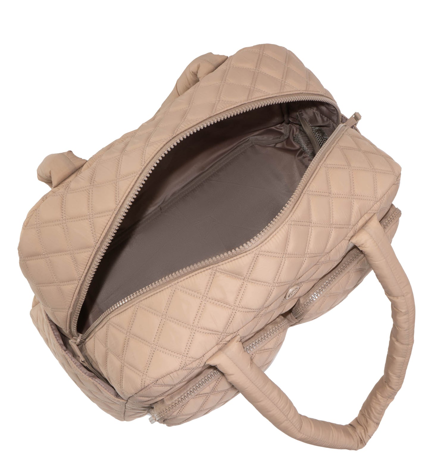 Joan & David 22 Inch Diamond Quilted 2 Pocket Parachute Nylon Duffel Bag