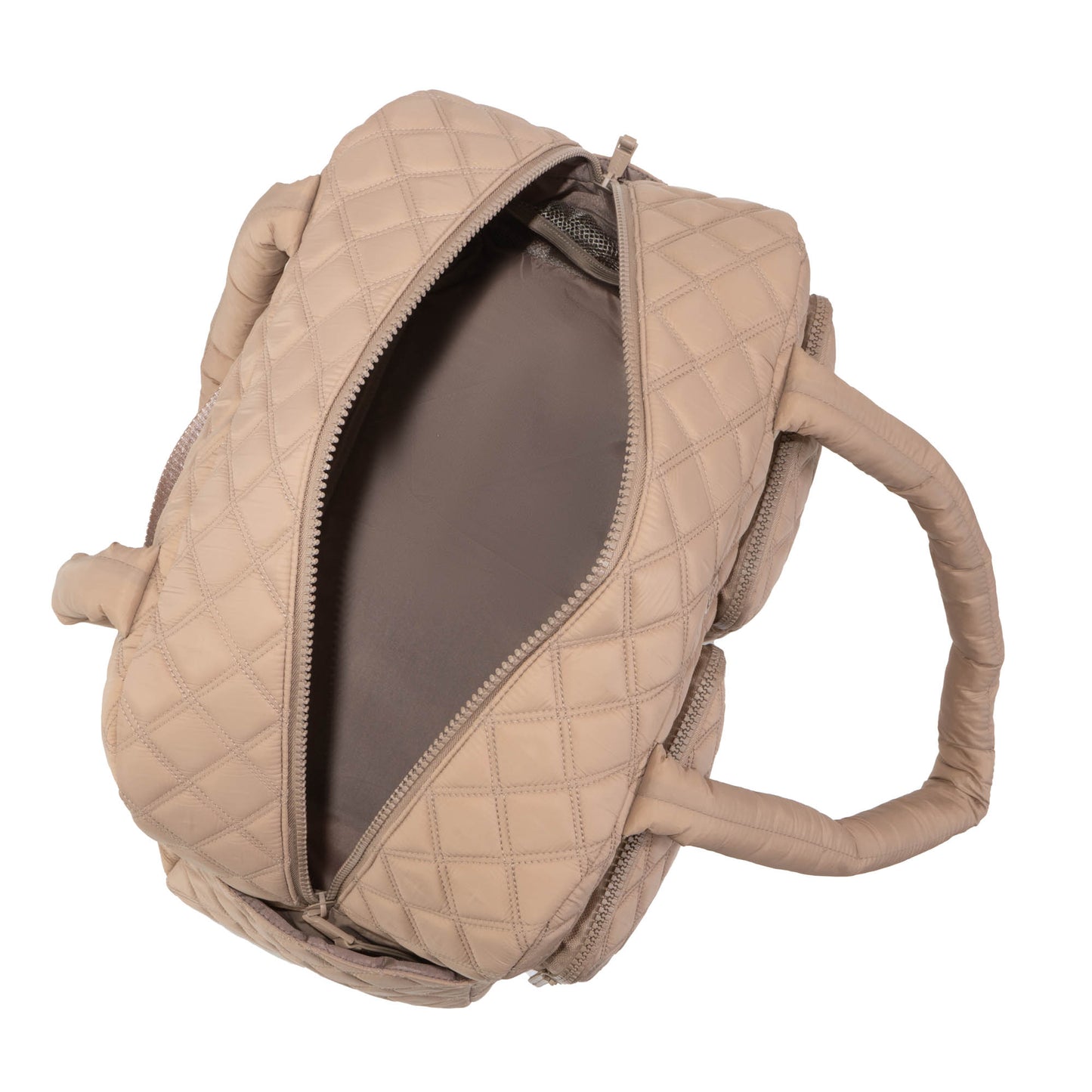 Joan & David 22 Inch Diamond Quilted 2 Pocket Parachute Nylon Duffel Bag