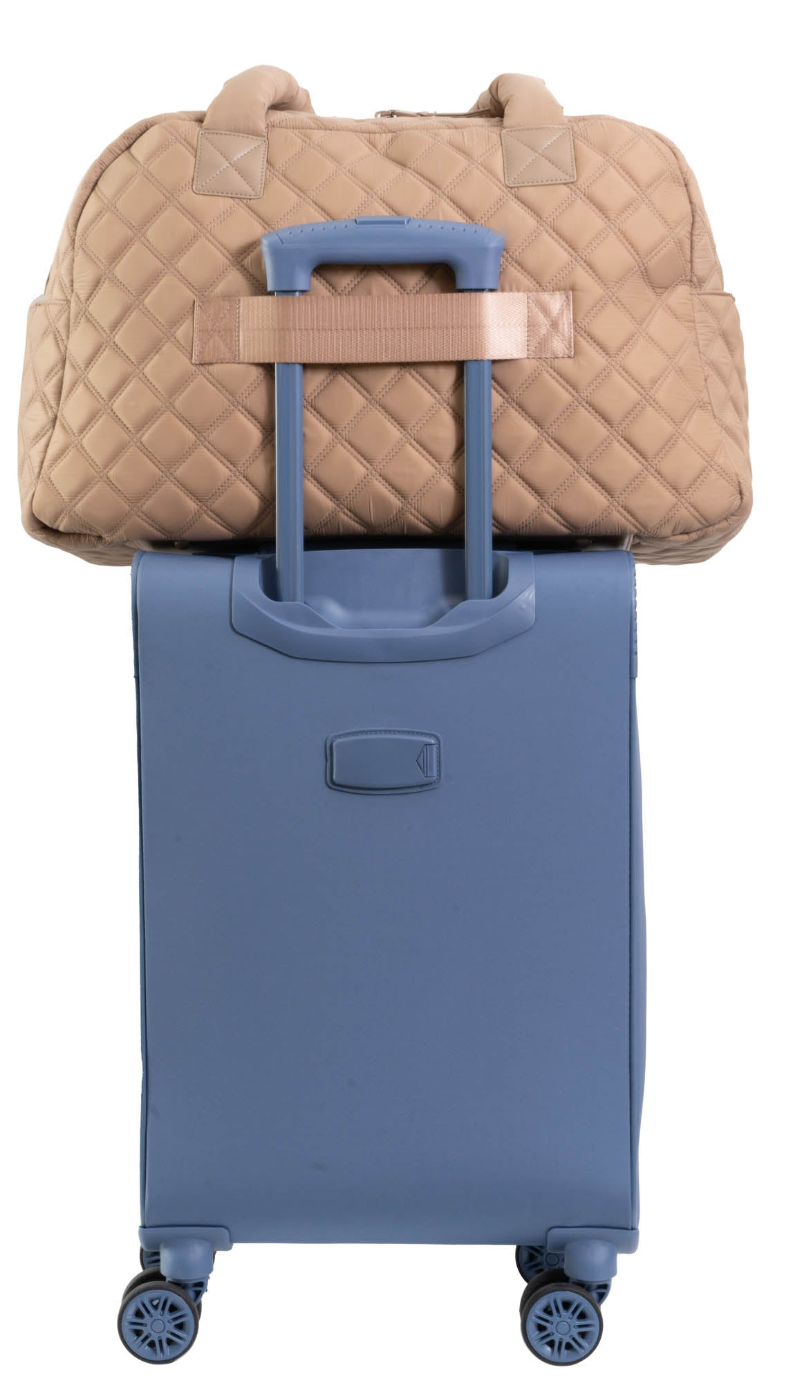 Joan & David 22 Inch Diamond Quilted 2 Pocket Parachute Nylon Duffel Bag