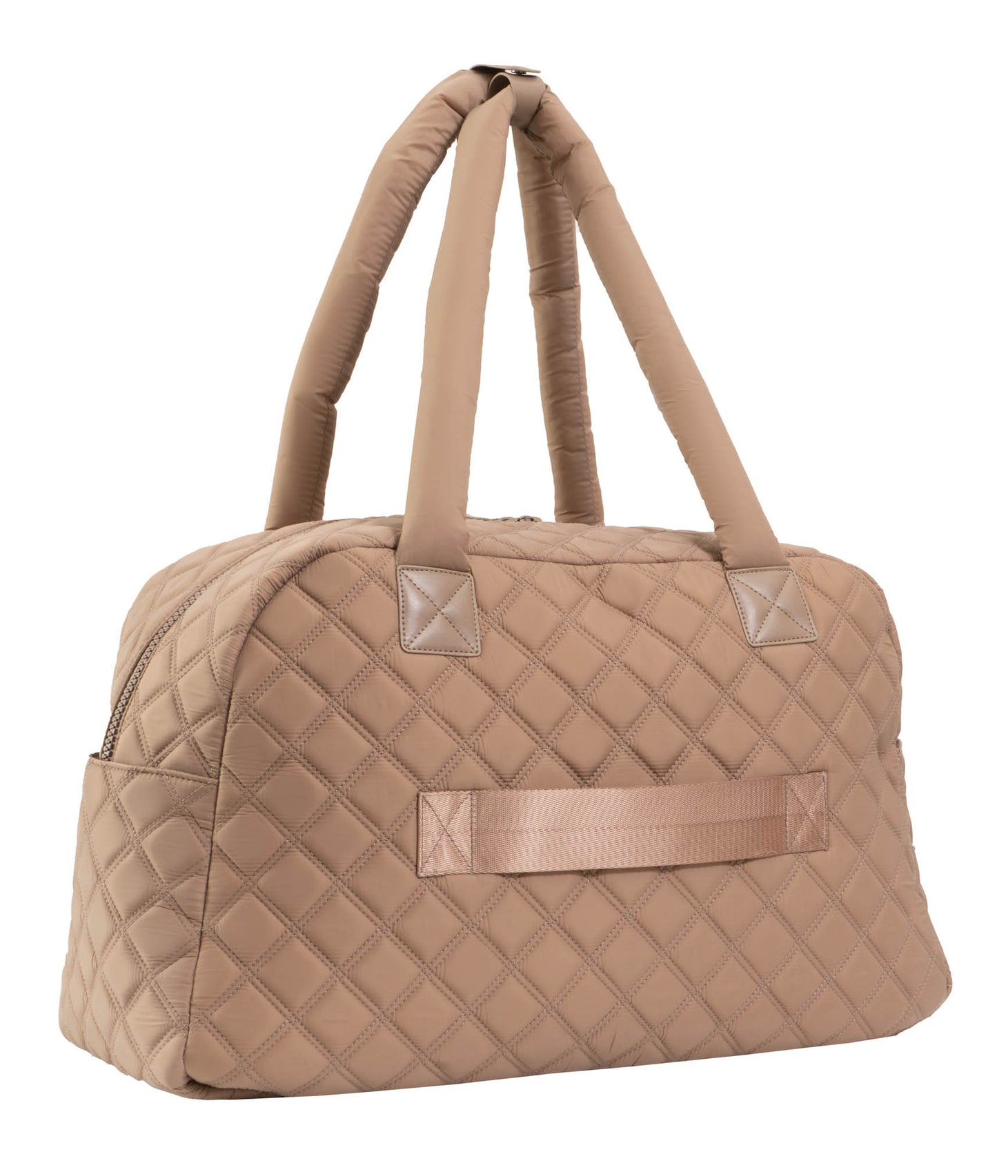 Joan & David 22 Inch Diamond Quilted 2 Pocket Parachute Nylon Duffel Bag
