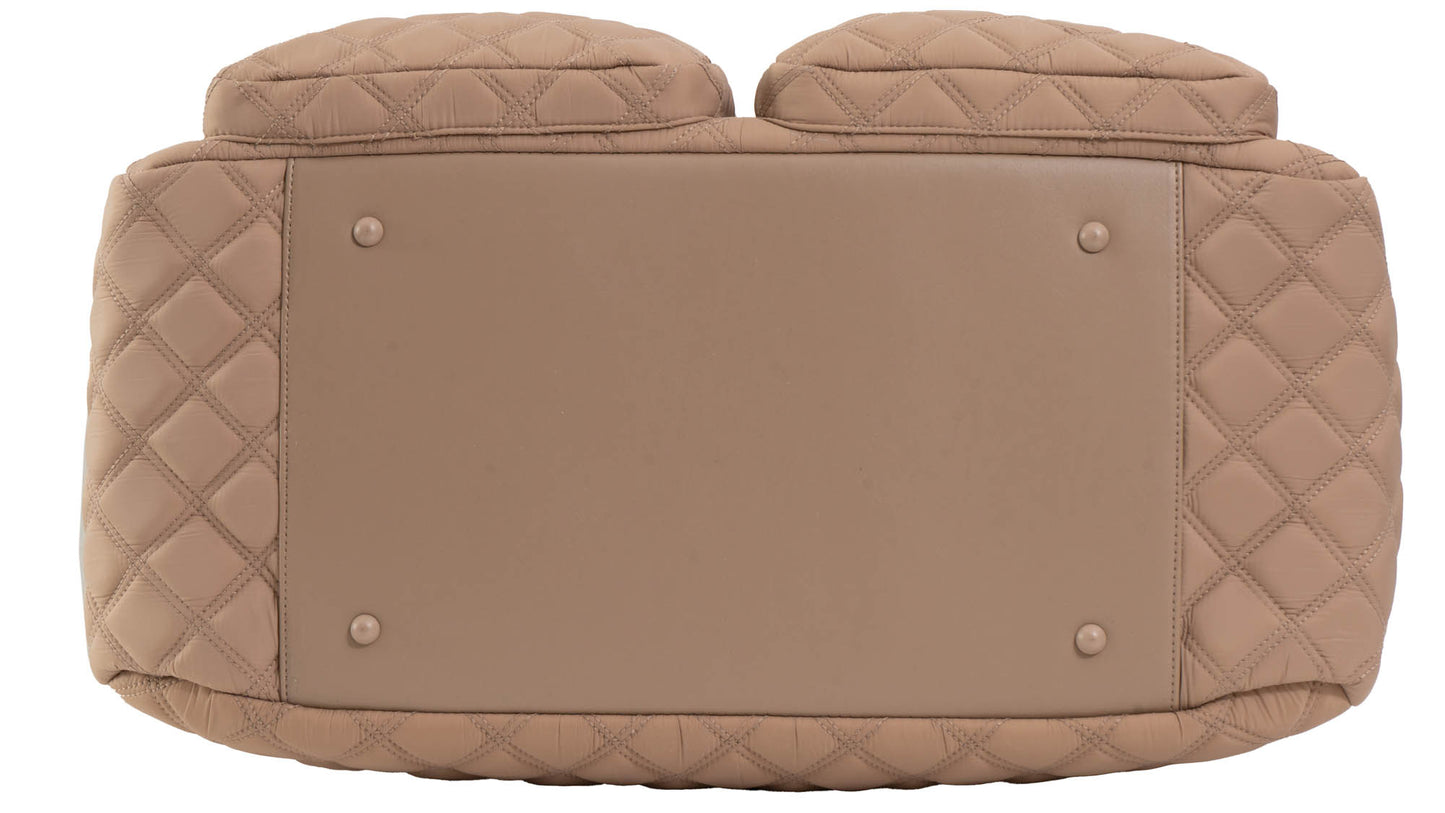 Joan & David 22 Inch Diamond Quilted 2 Pocket Parachute Nylon Duffel Bag