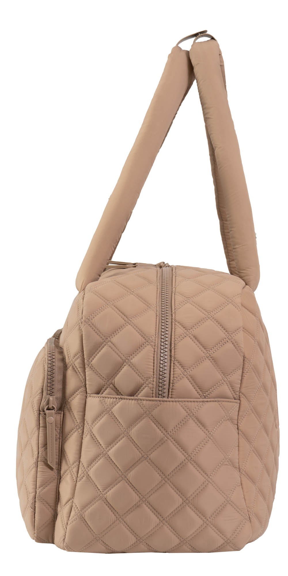 Joan & David 22 Inch Diamond Quilted 2 Pocket Parachute Nylon Duffel Bag