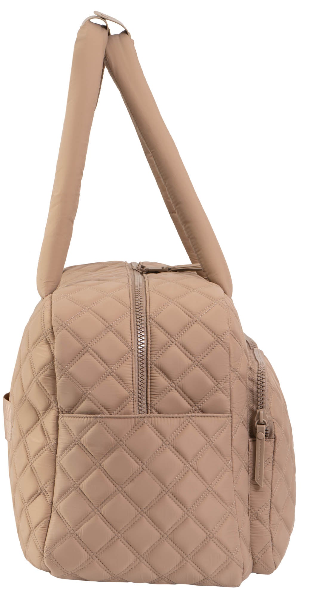 Joan & David 22 Inch Diamond Quilted 2 Pocket Parachute Nylon Duffel Bag