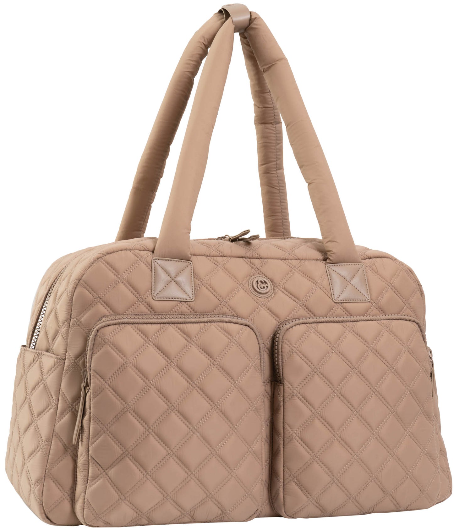 Joan & David 22 Inch Diamond Quilted 2 Pocket Parachute Nylon Duffel Bag