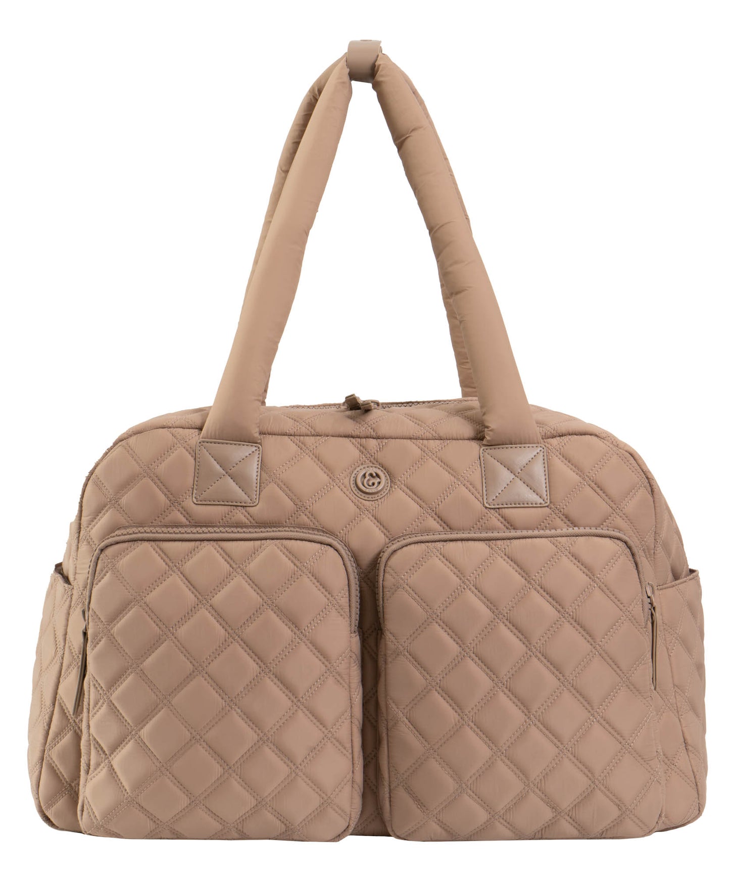 Joan & David 22 Inch Diamond Quilted 2 Pocket Parachute Nylon Duffel Bag
