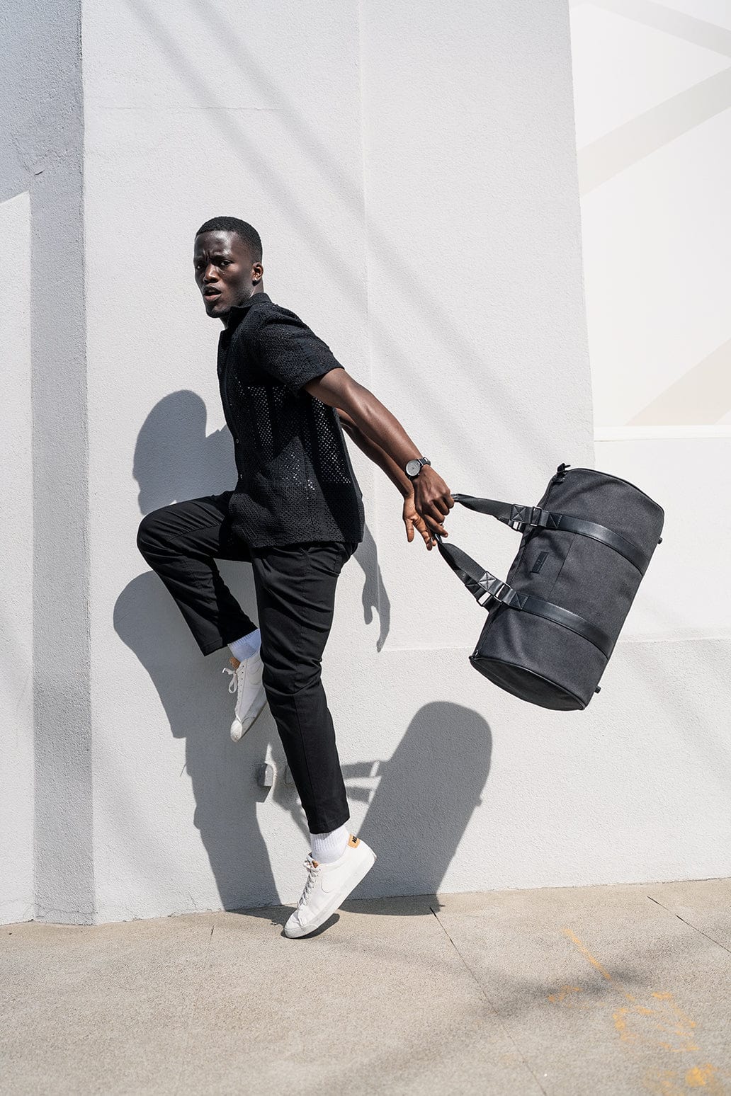 Jack Abrahams |The Comfort | Men's 20-In Textured Roll Duffle/Gym Bag with Front Slip Pocket